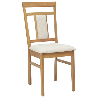 Sedia da pranzo 2 pz Legno di gomma solido Naturale e chiaro