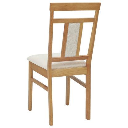 Sedia da pranzo 2 pz Legno di gomma solido Naturale e chiaro