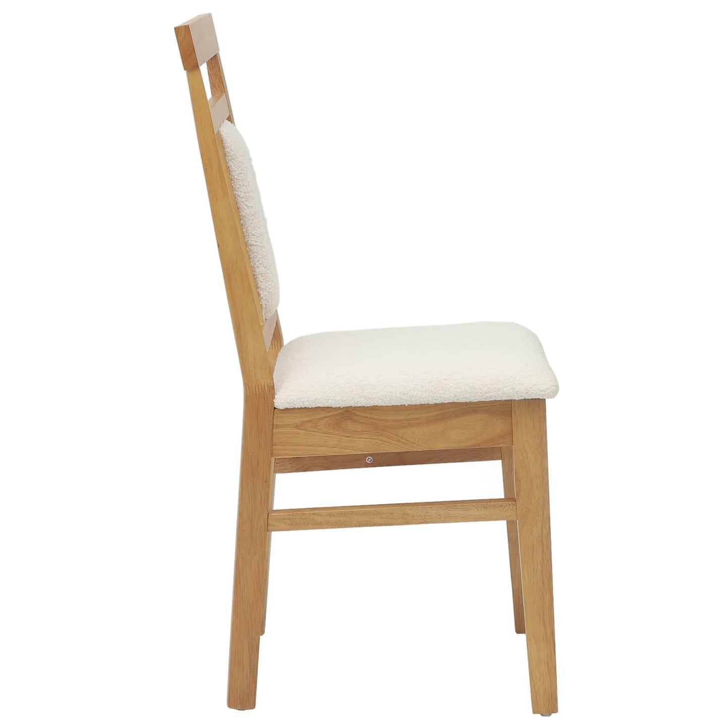 Sedia da pranzo 2 pz Legno di gomma solido Naturale e chiaro