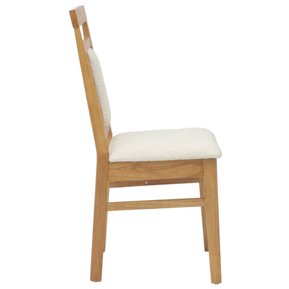 Sedia da pranzo 2 pz Legno di gomma solido Naturale e chiaro