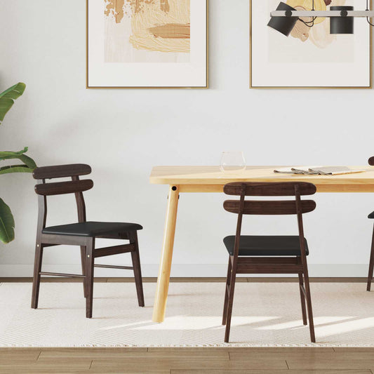 Sedia da pranzo 2 pcs Marrone chiaro e nero | homemem39