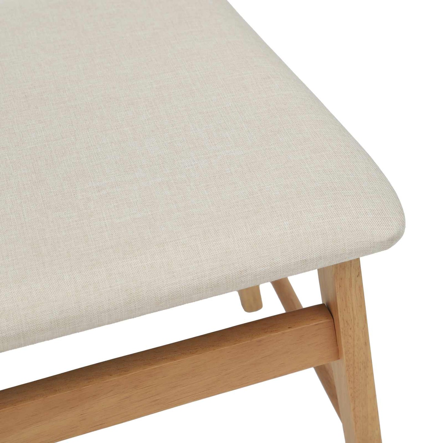 Sedia da pranzo 2 pz Legno di gomma solido Naturale e chiaro