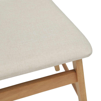 Sedia da pranzo 2 pz Legno di gomma solido Naturale e chiaro