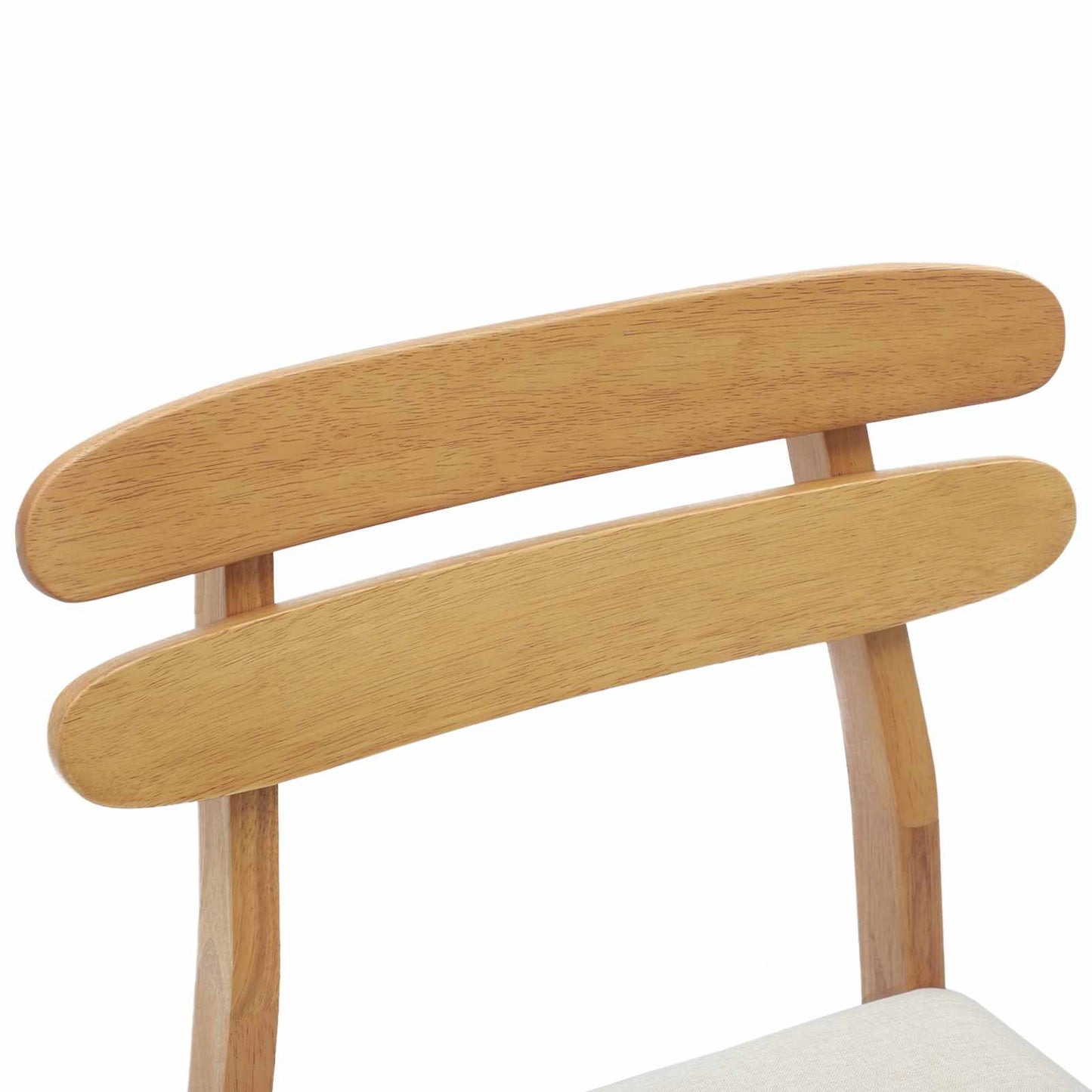 Sedia da pranzo 2 pz Legno di gomma solido Naturale e chiaro