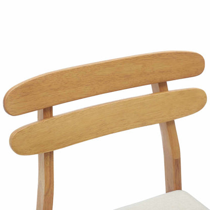 Sedia da pranzo 2 pz Legno di gomma solido Naturale e chiaro