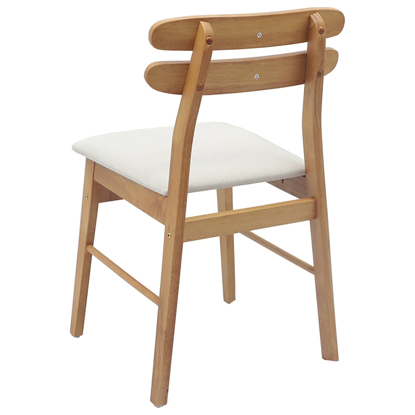 Sedia da pranzo 2 pz Legno di gomma solido Naturale e chiaro
