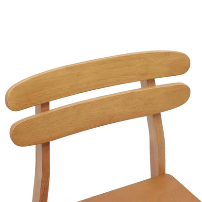Sedia da pranzo 2 pz Legno di gomma solido Naturale