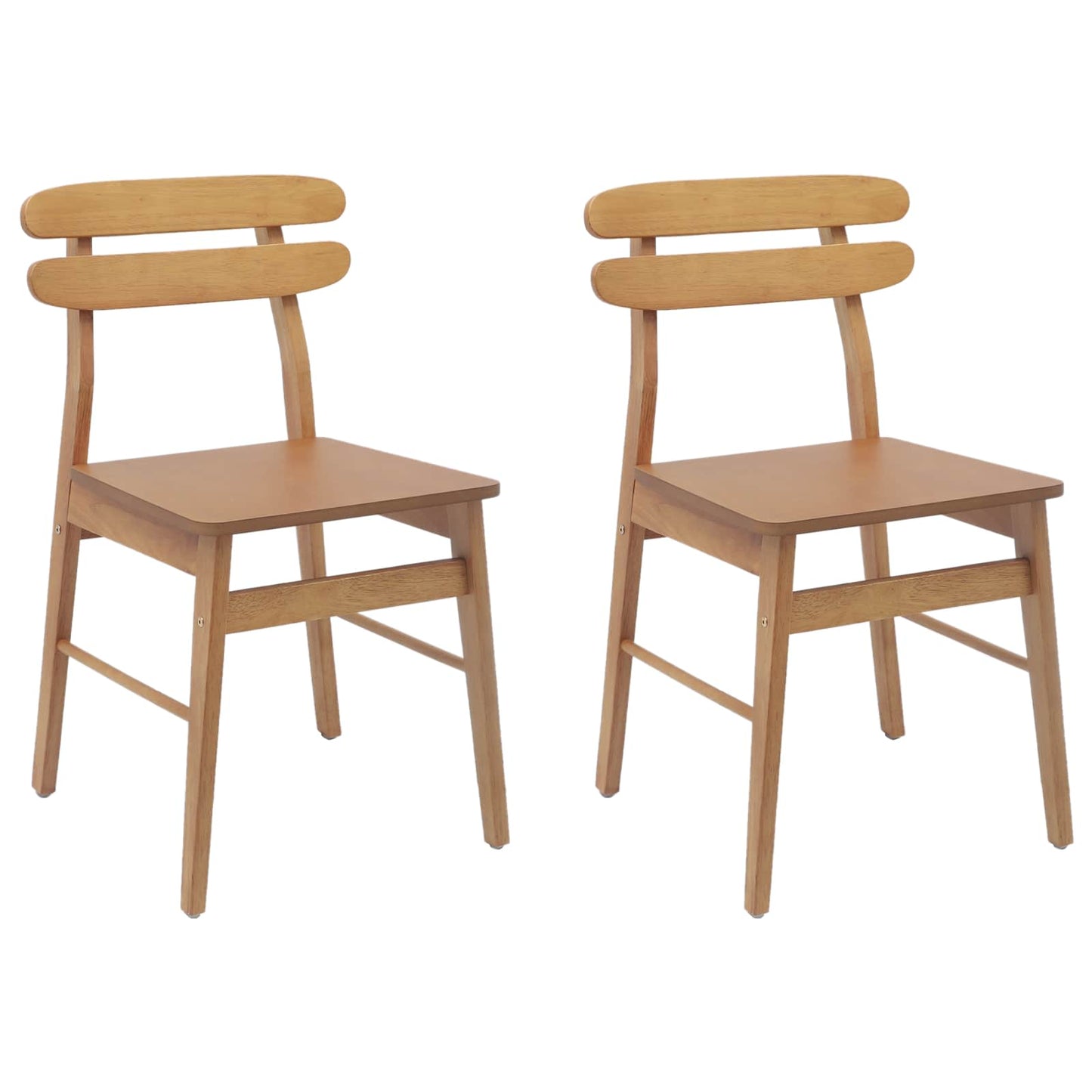 Sedia da pranzo 2 pz Legno di gomma solido Naturale