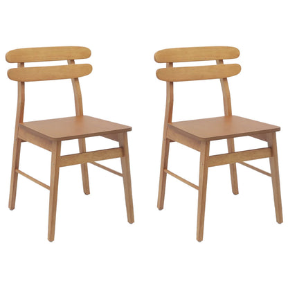 Sedia da pranzo 2 pz Legno di gomma solido Naturale