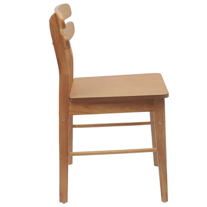 Sedia da pranzo 2 pz Legno di gomma solido Naturale