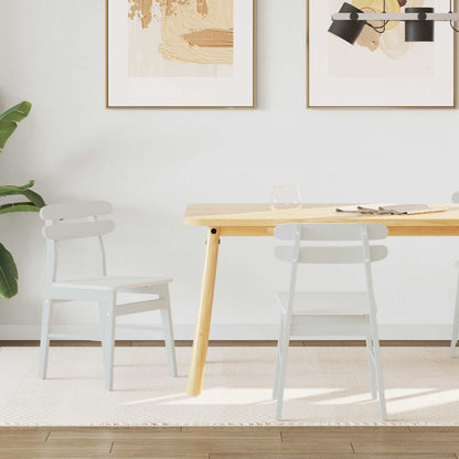 Sedia da pranzo 2 pcs Bianco Legno di gomma solido