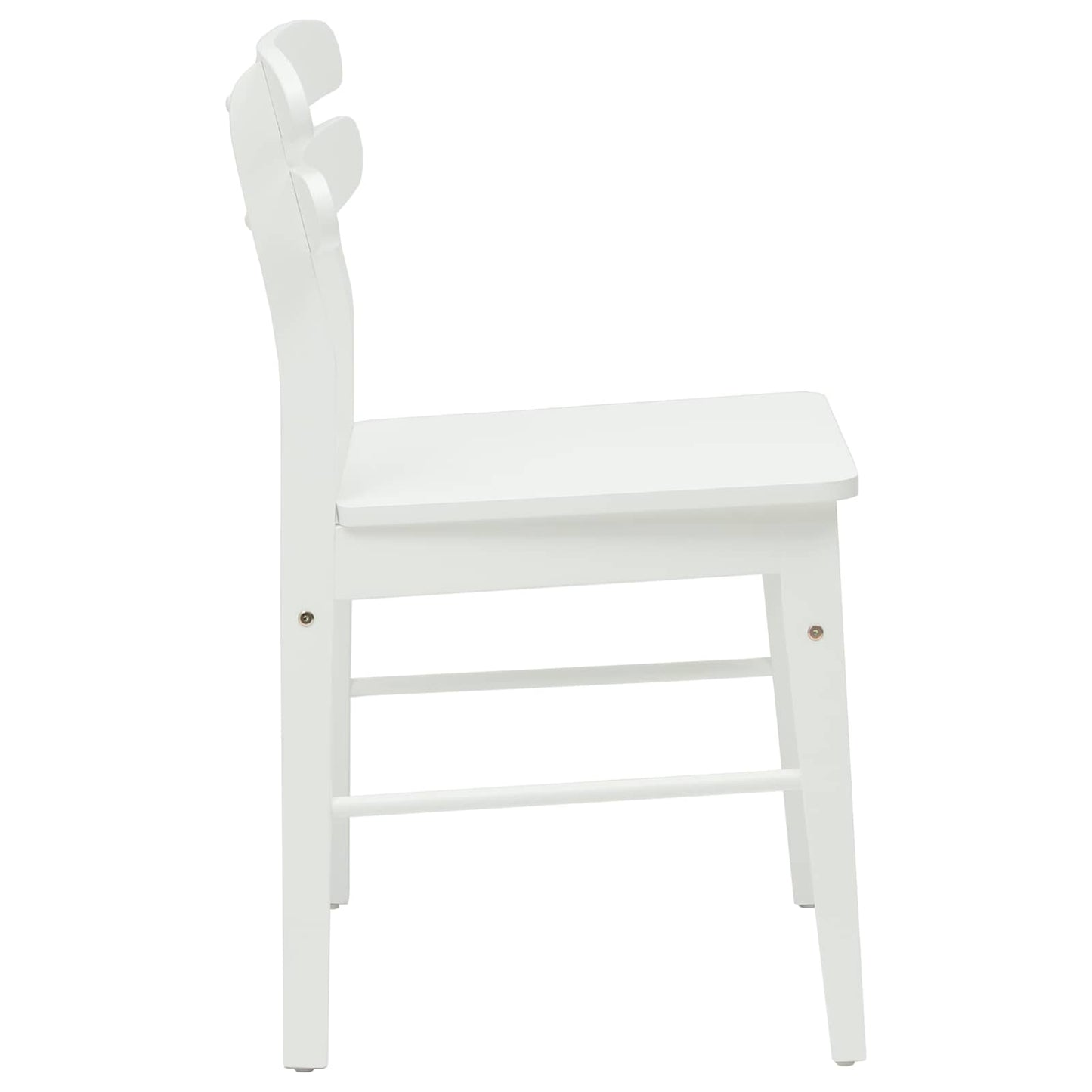 Sedia da pranzo 2 pcs Bianco Legno di gomma solido