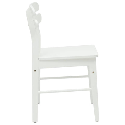 Sedia da pranzo 2 pcs Bianco Legno di gomma solido