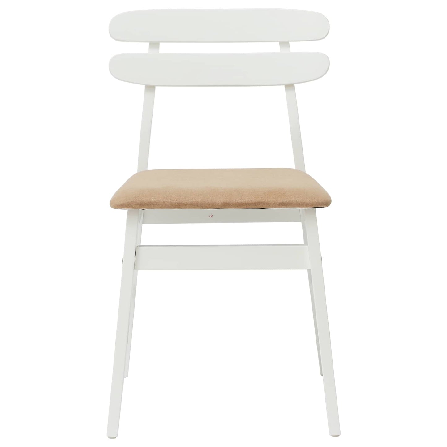 Sedia da pranzo 2 pcs Bianco e marrone Legno di gomma solido