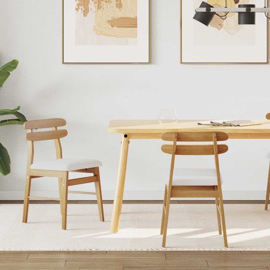 Sedia da pranzo 2 pcs Naturale e chiaro Legno di gomma solido | homemem39