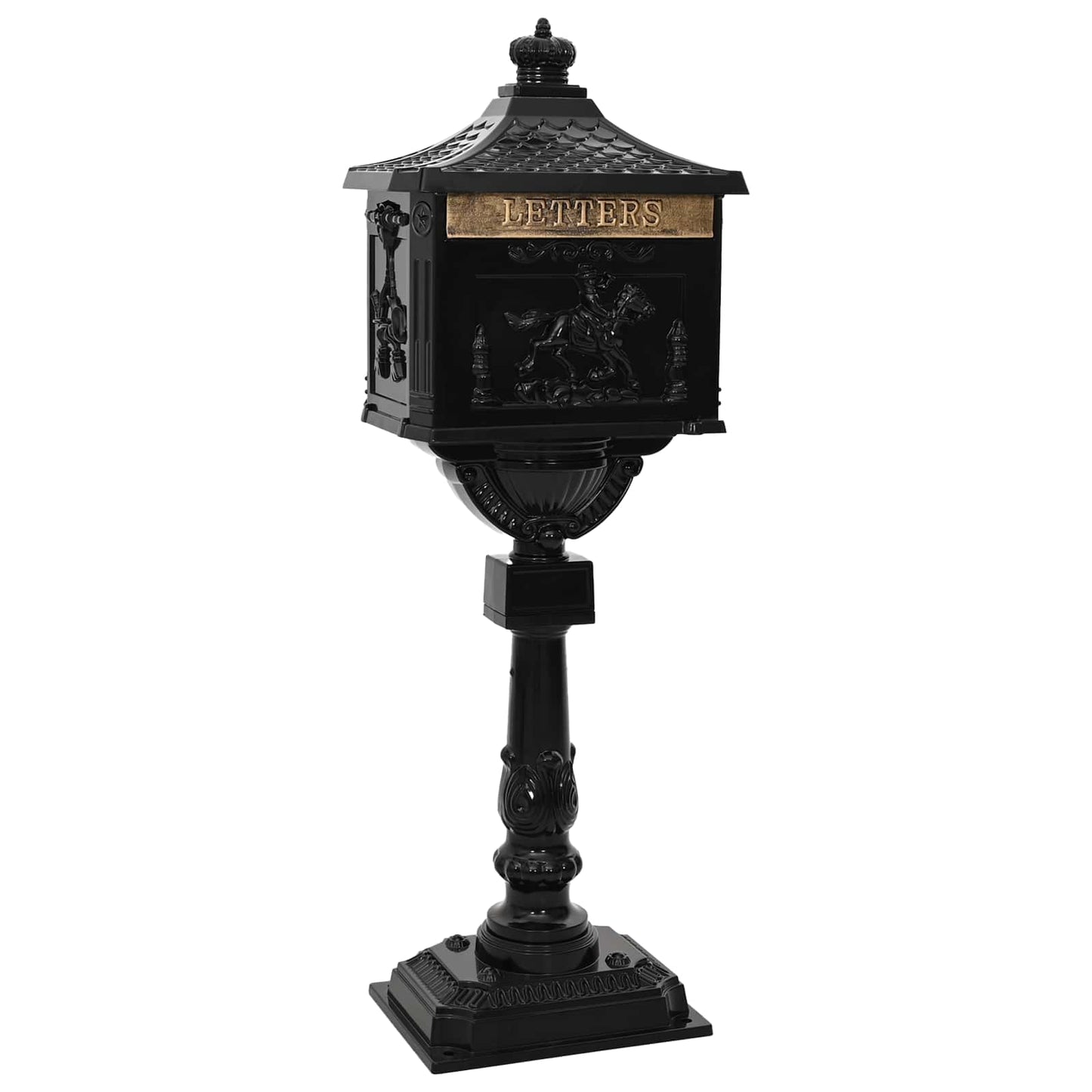 Cassetta Postale Verticale con porta Nero 42,5 x 29,5 x 117 cm