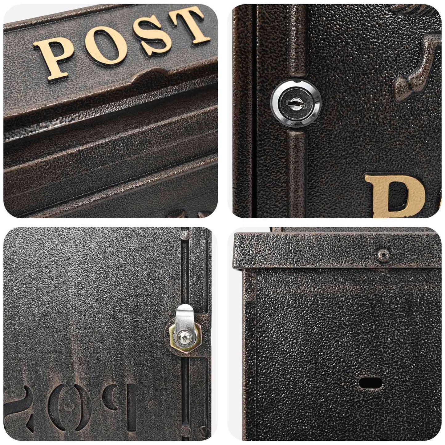 Cassetta Postale da Muro con porta Bronzo 29 x 13 x 41 cm | homemem39