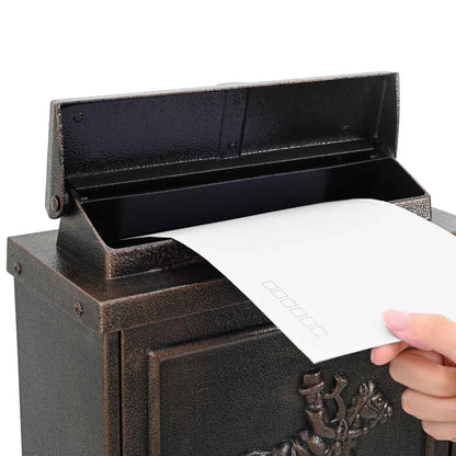 Cassetta Postale da Muro con porta Bronzo 29 x 13 x 41 cm