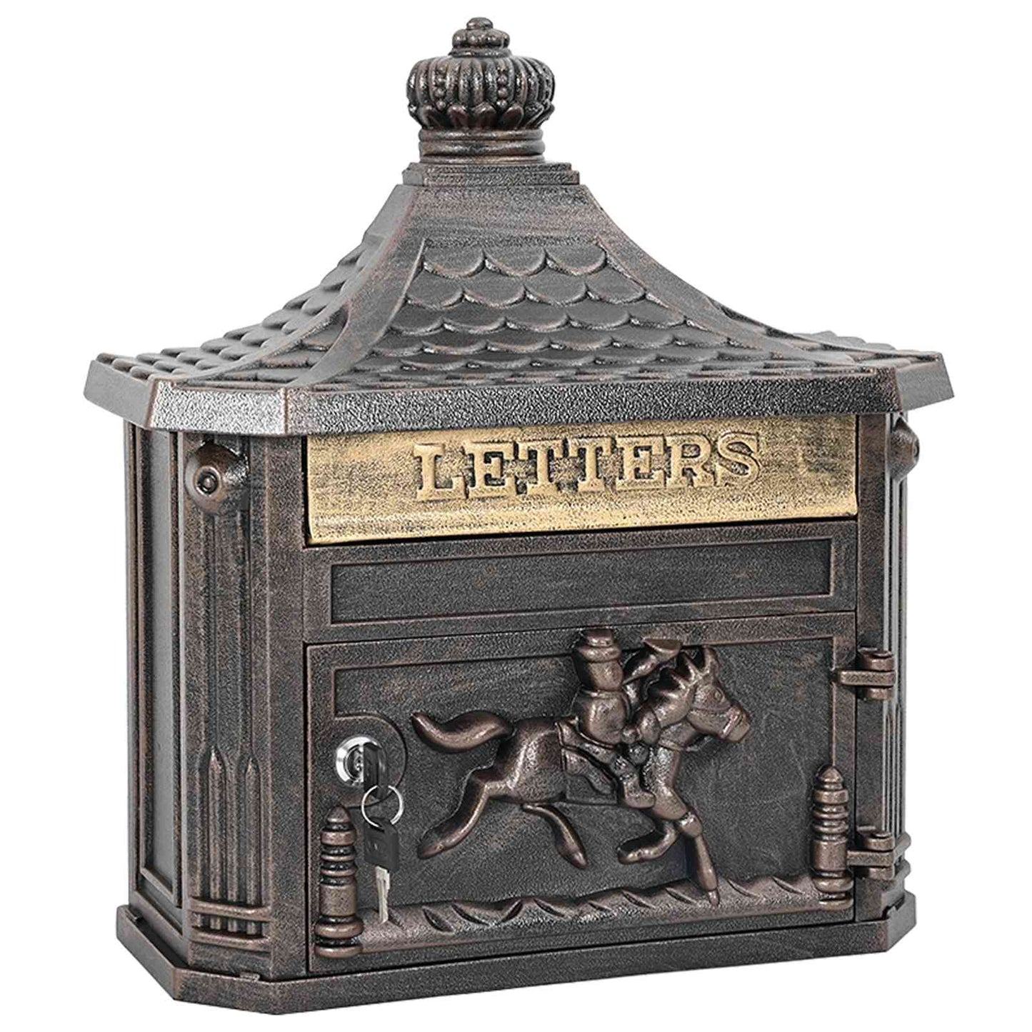 Cassetta Postale da Muro con porta Bronzo 40,5 x 16 x 45 cm | homemem39