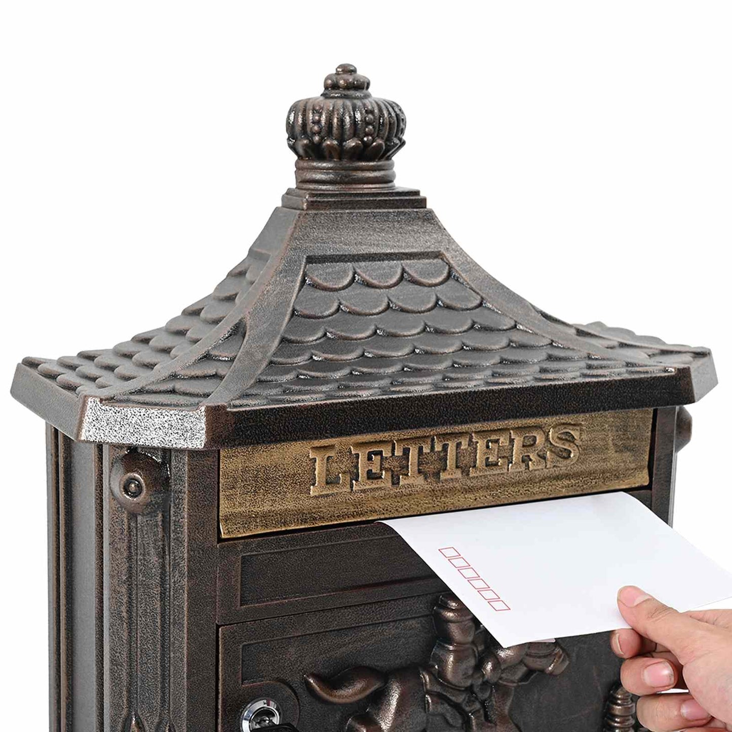 Cassetta Postale da Muro con porta Bronzo 40,5 x 16 x 45 cm | homemem39