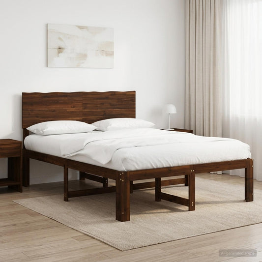 Letto matrimoniale con testiera ROSTOCK Marrone Scuro