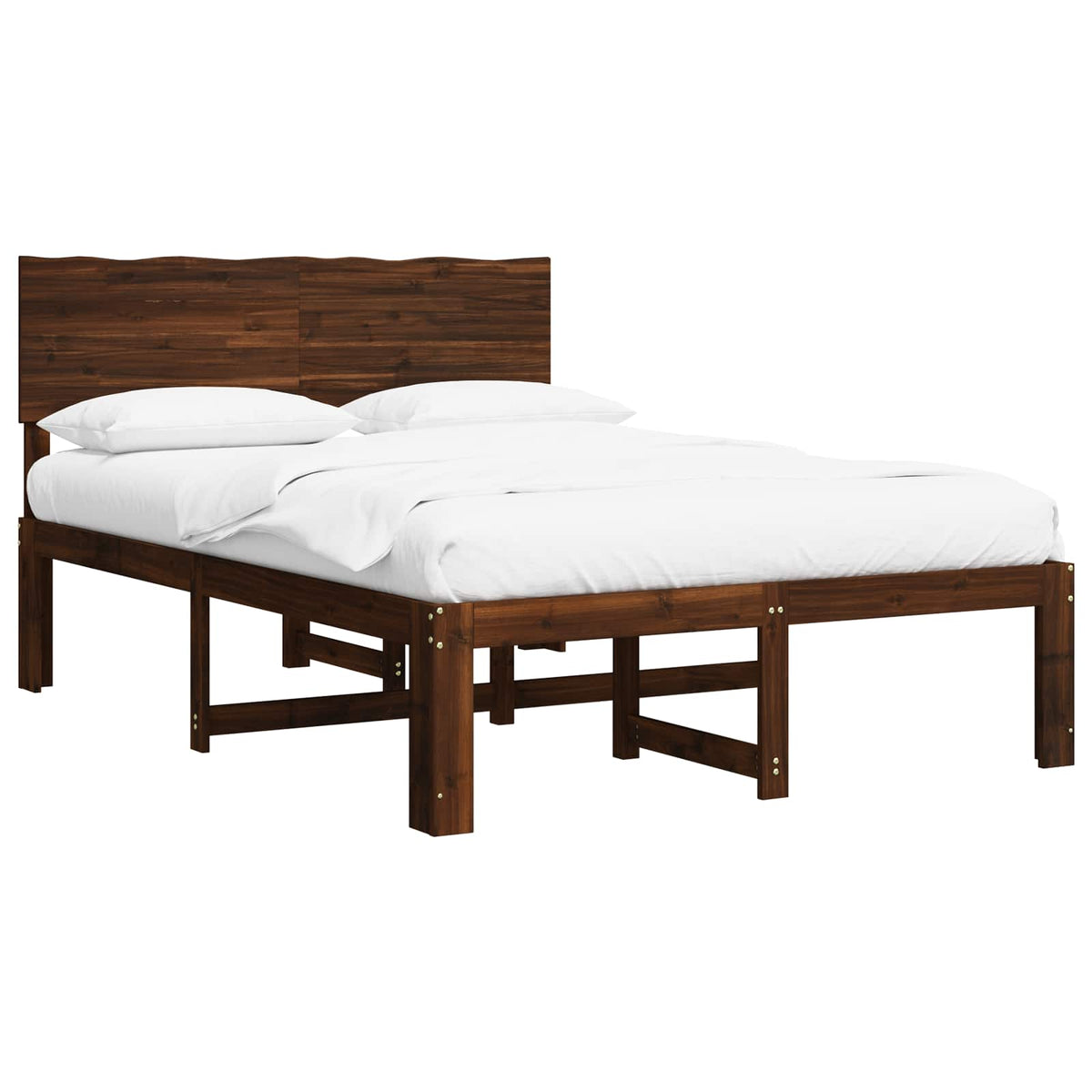 Letto matrimoniale con testiera ROSTOCK Marrone Scuro