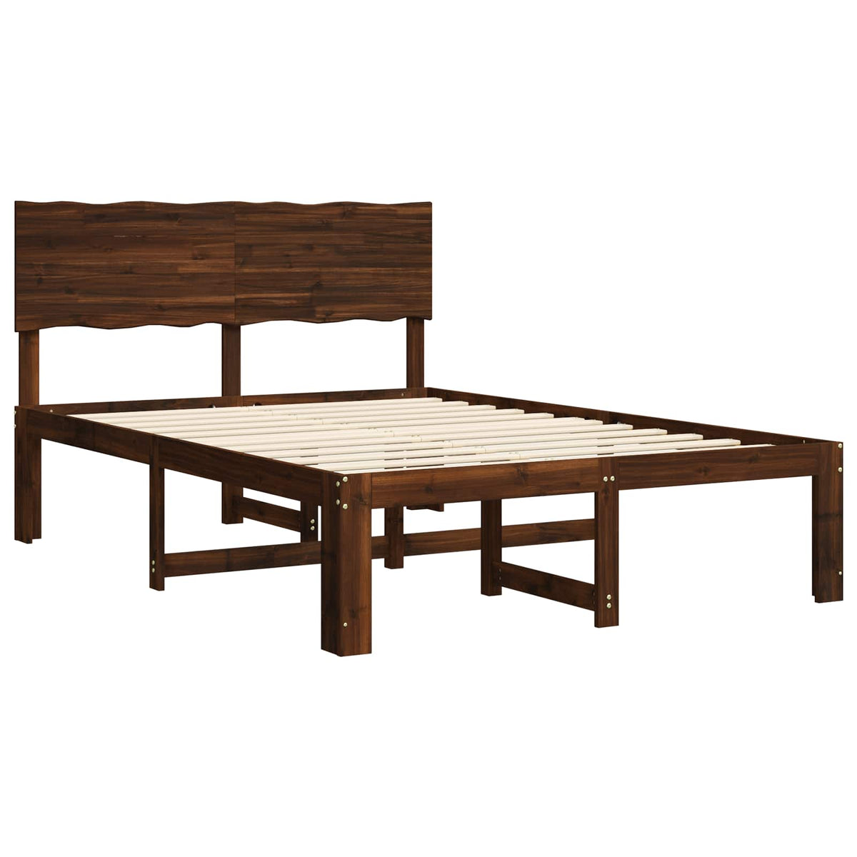 Letto matrimoniale con testiera ROSTOCK Marrone Scuro