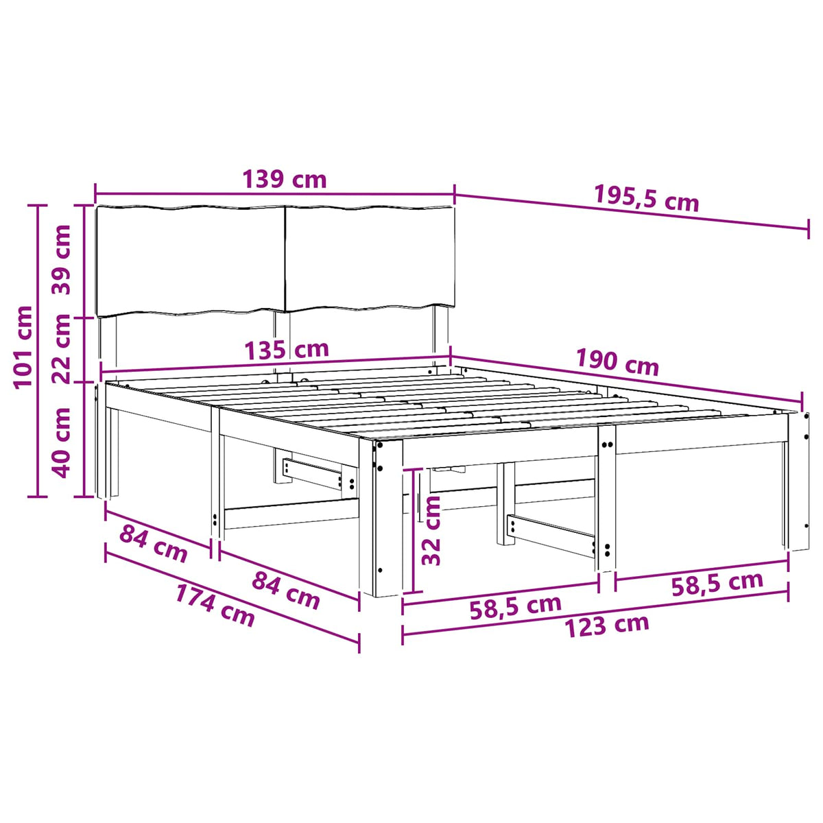 Letto matrimoniale con testiera ROSTOCK Marrone Scuro | homemem39