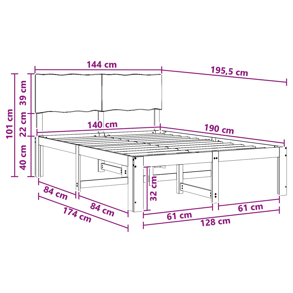 Letto matrimoniale con testiera ROSTOCK Marrone Scuro | homemem39