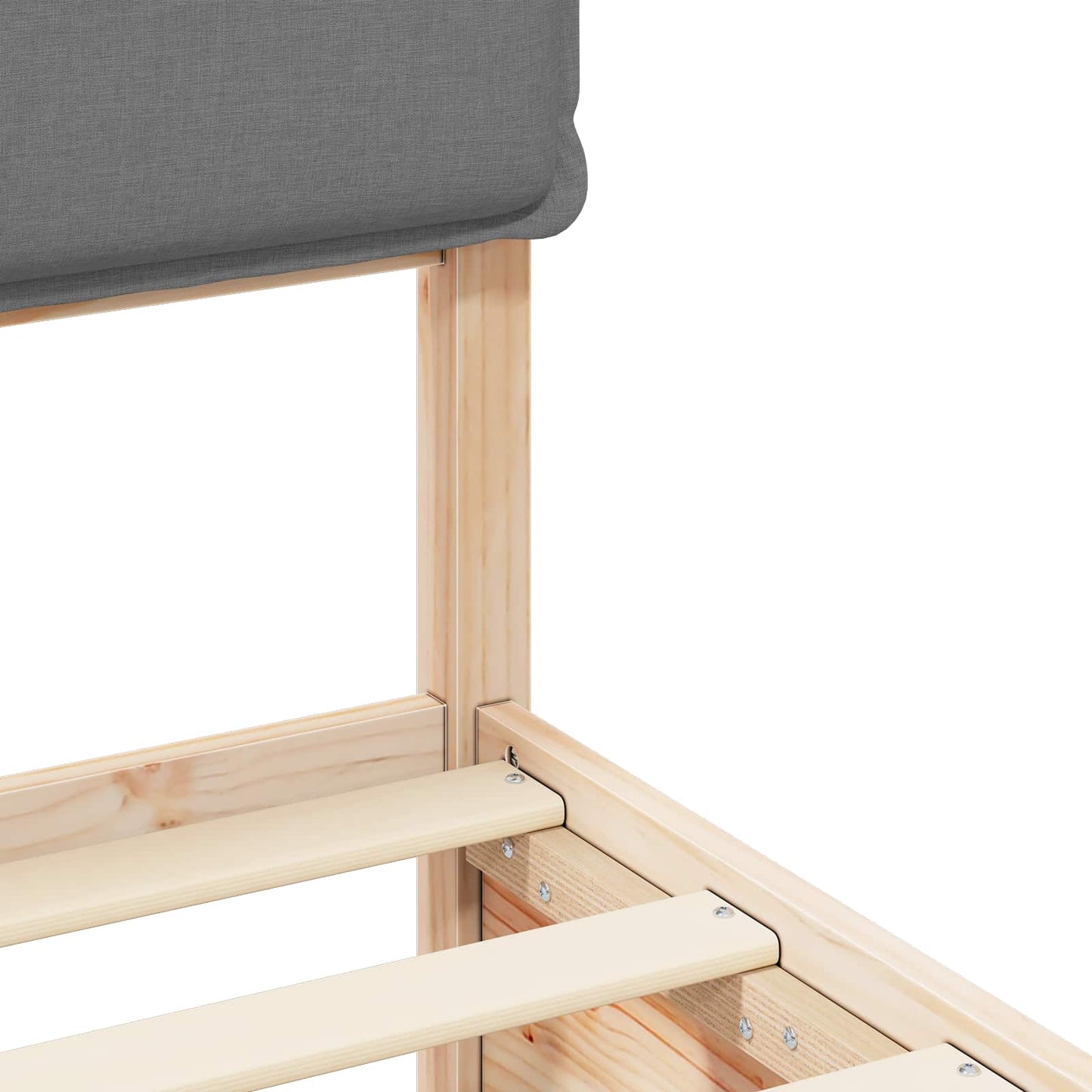 Letto con Testiera Rivestita Grigio chiaro 120 x 200 cm