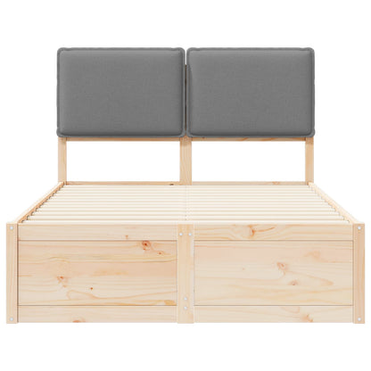 Letto con Testiera Rivestita Grigio chiaro 120 x 200 cm