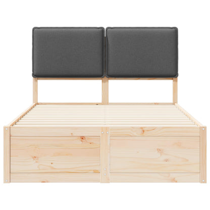 Letto con Testiera Rivestita Grigio scuro 120 x 200 cm