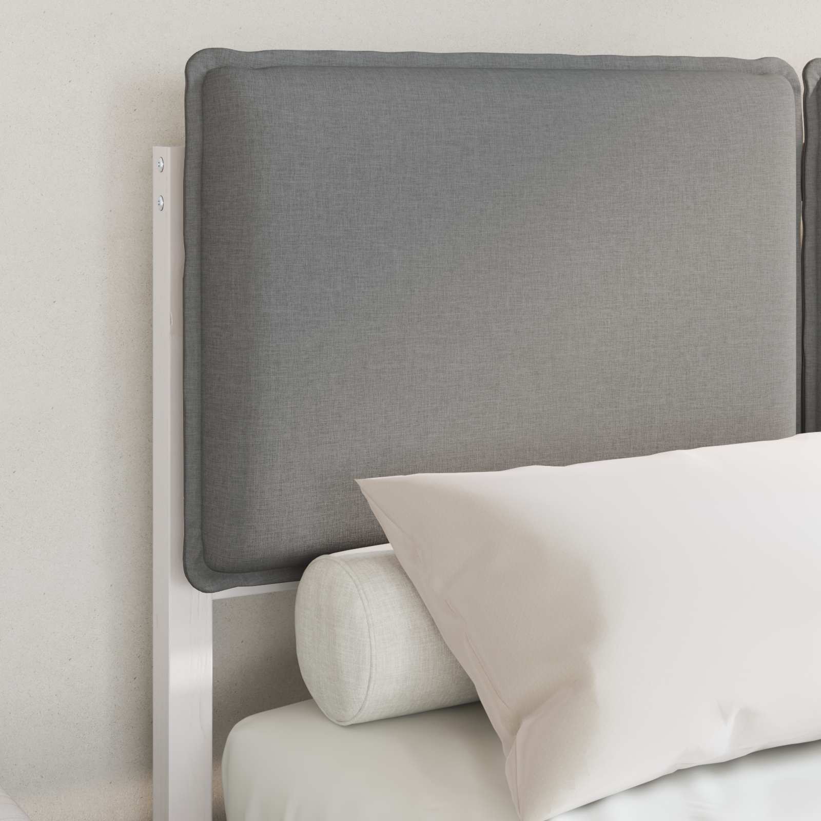 Letto con Testiera Rivestita Grigio chiaro 120 x 200 cm | homemem39