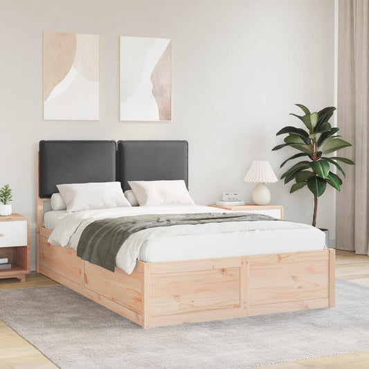 Letto con Testiera Rivestita Grigio scuro 120 x 190 cm | homemem39