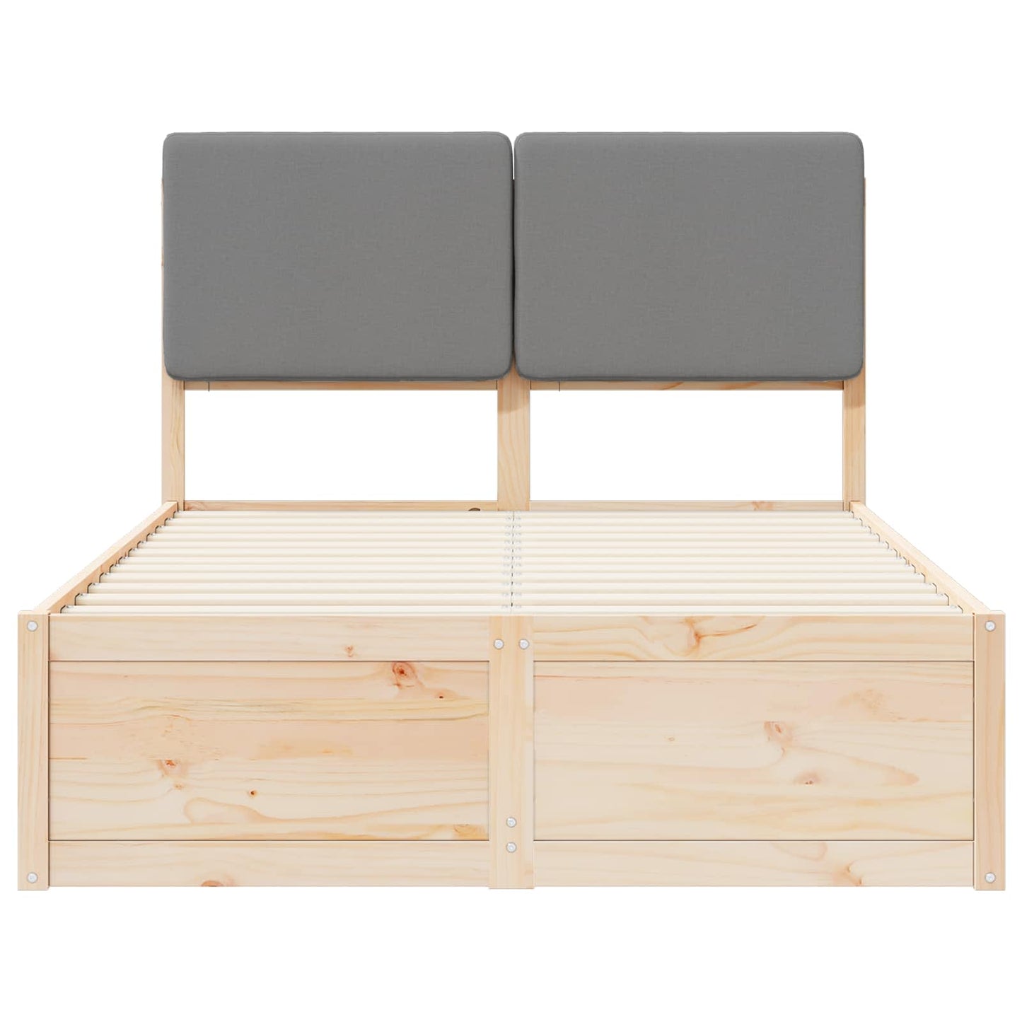 Letto con Testiera Rivestita Grigio chiaro 120 x 200 cm