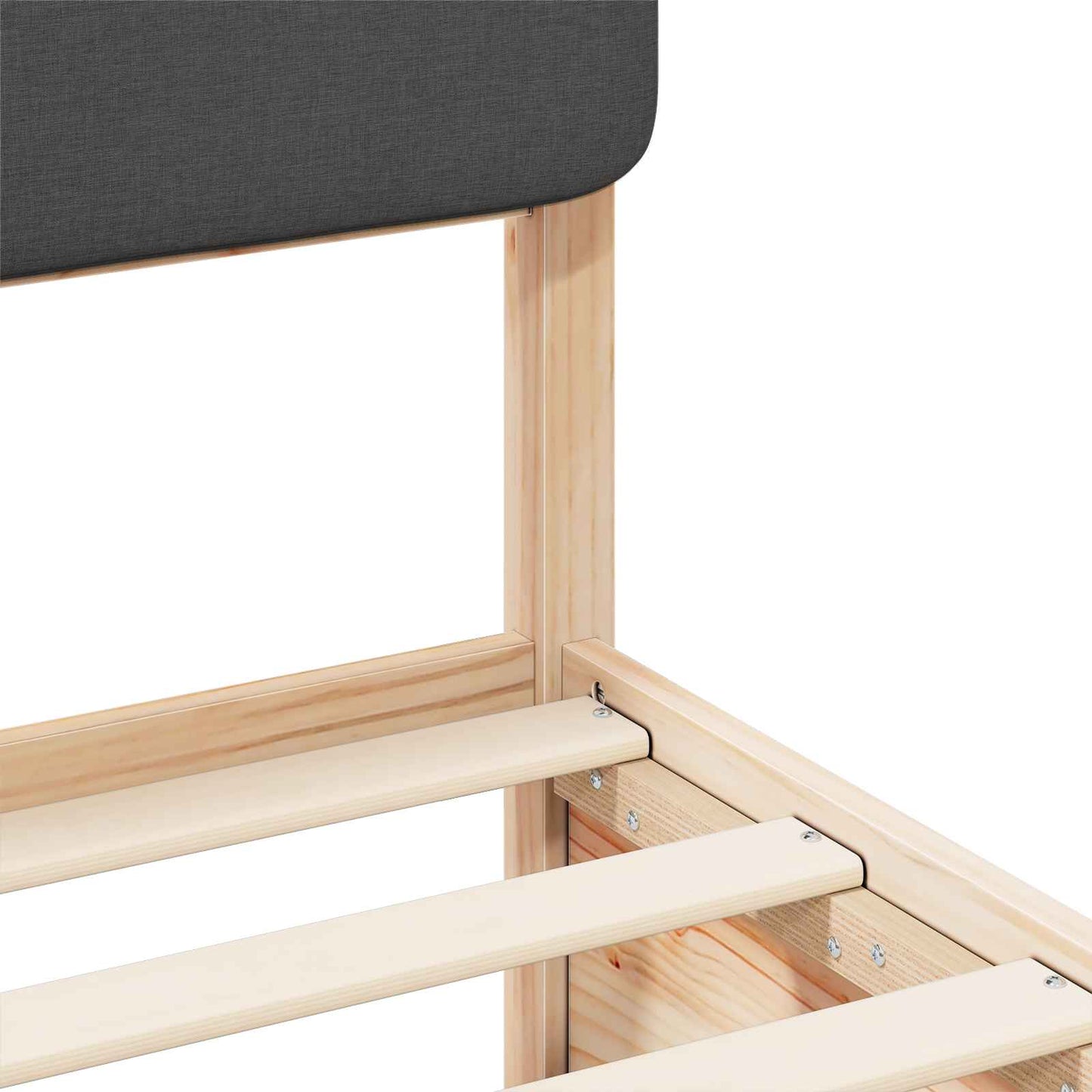 Letto con Testiera Rivestita Grigio scuro 120 x 200 cm