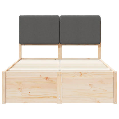 Letto con Testiera Rivestita Grigio scuro 120 x 200 cm