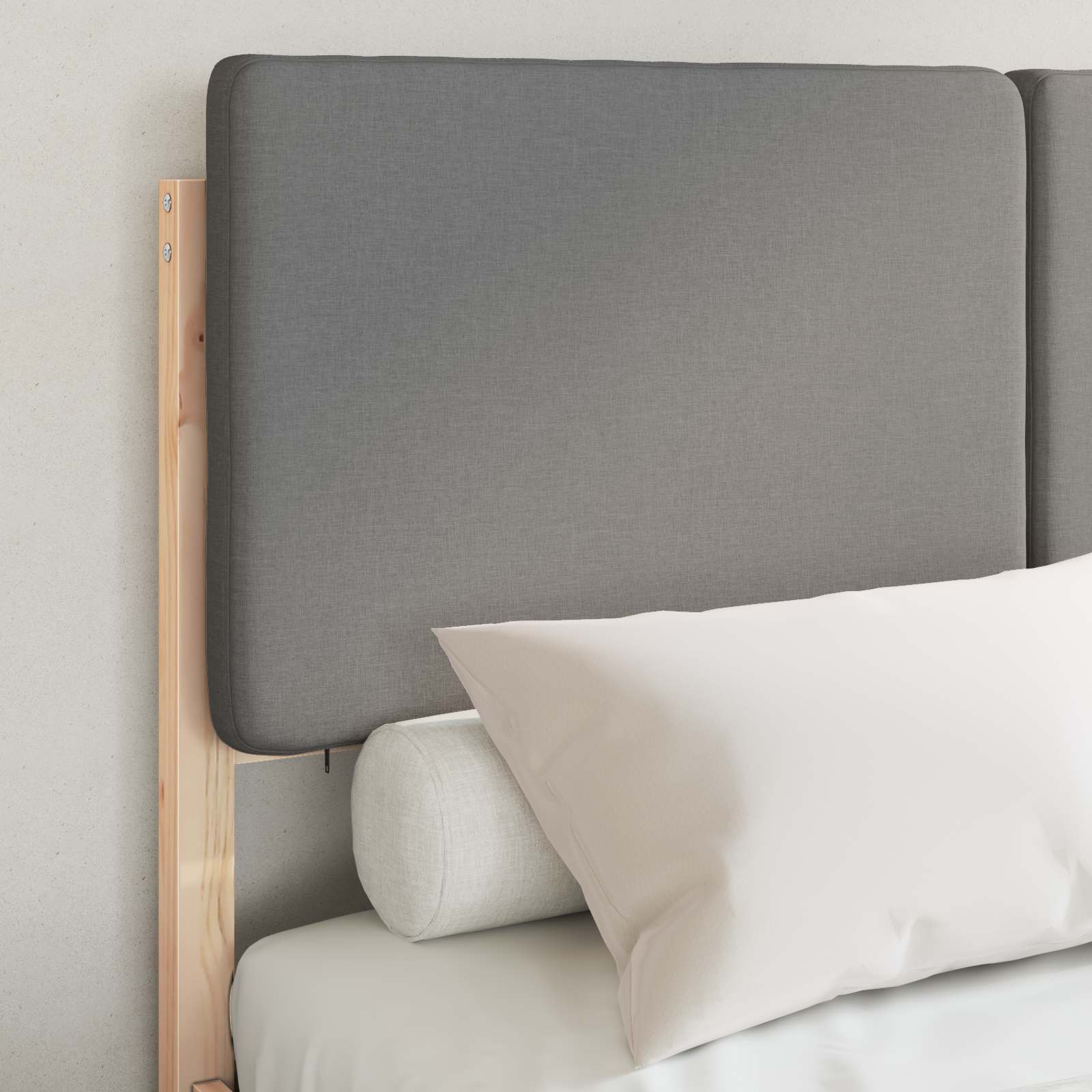 Letto con Testiera Rivestita Grigio chiaro 120 x 190 cm | homemem39