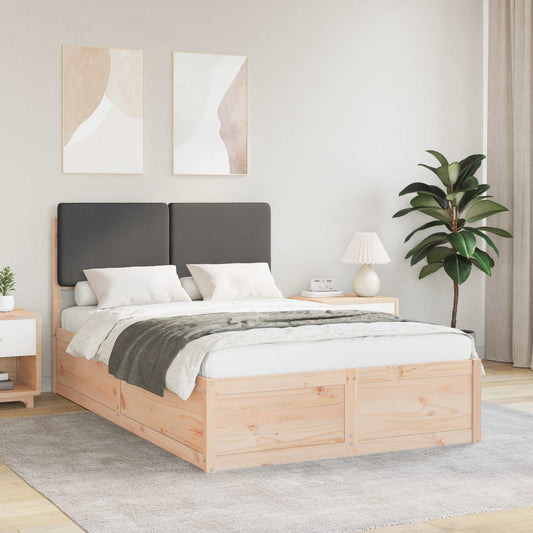 Letto con Testiera Rivestita Grigio scuro 120 x 190 cm | homemem39