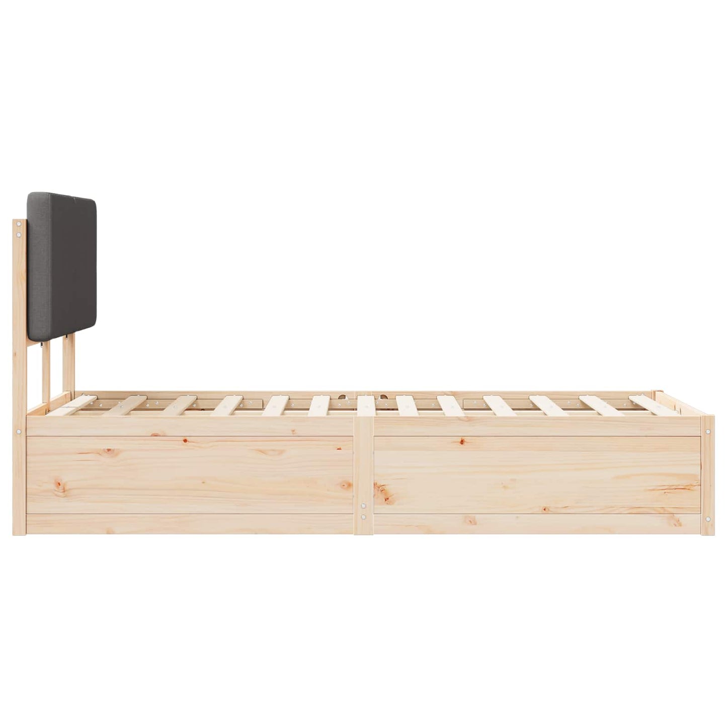 Letto con Testiera Rivestita Grigio scuro 120 x 190 cm