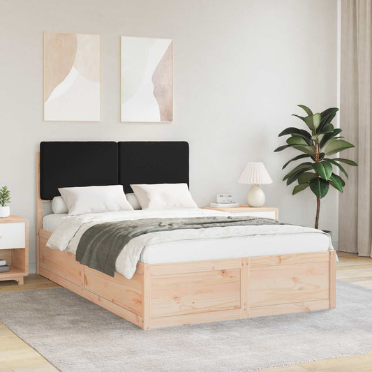 Letto con Testiera Rivestita Nero 120 x 190 cm Pino massello | homemem39
