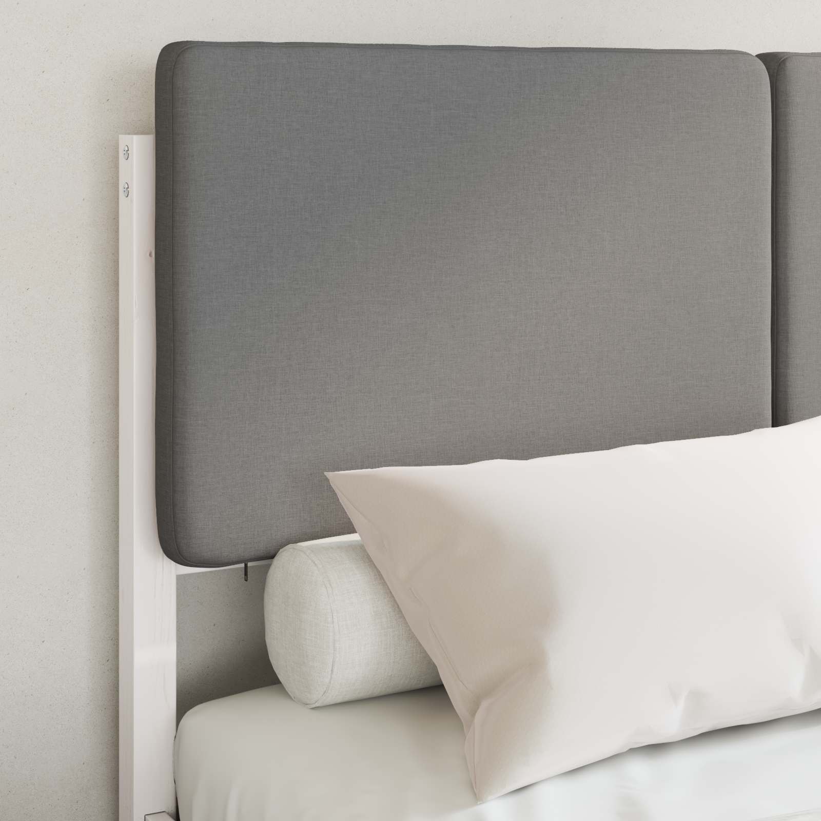 Letto con Testiera Rivestita Grigio chiaro 120 x 190 cm | homemem39