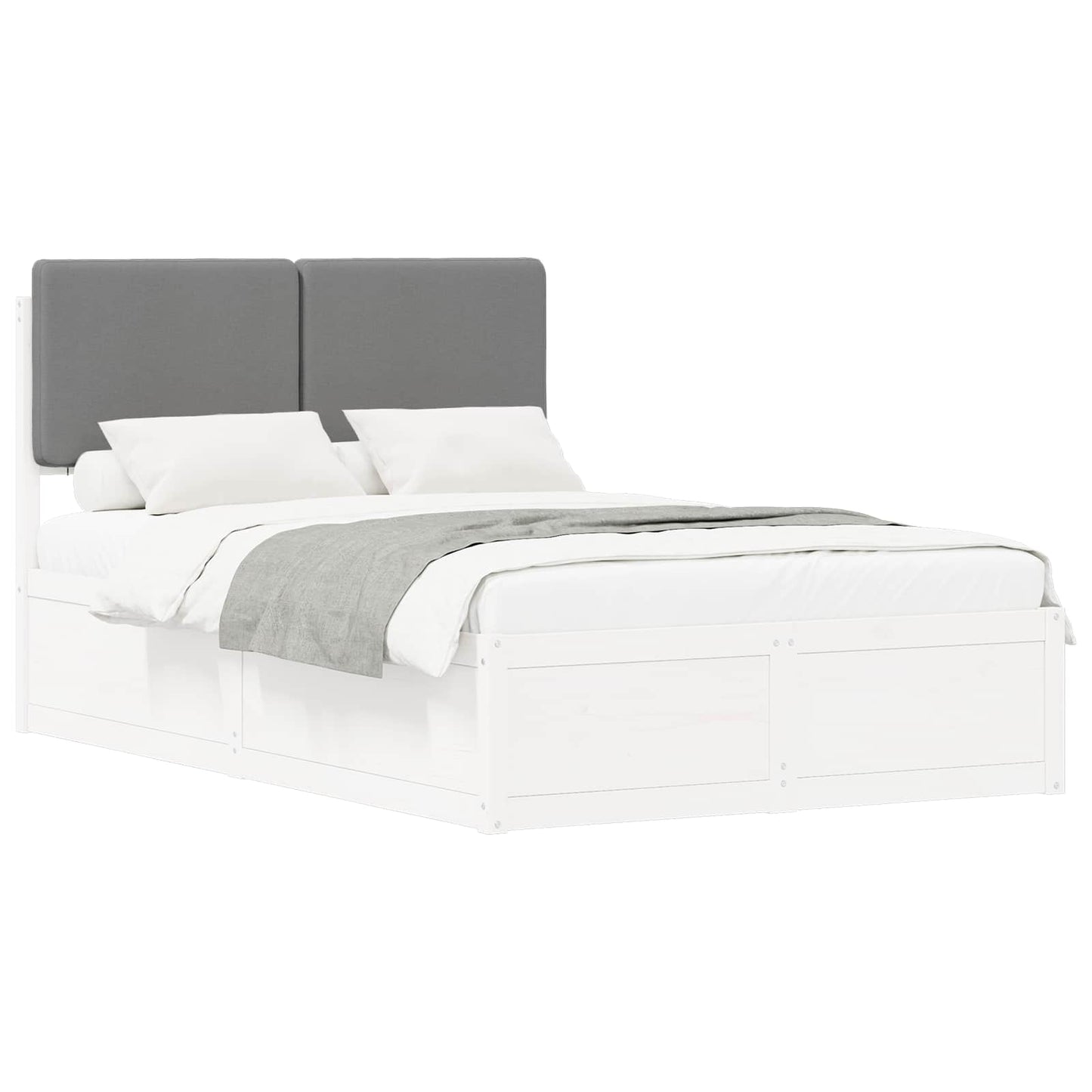 Letto con Testiera Rivestita Grigio chiaro 120 x 190 cm | homemem39