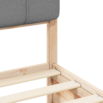 Letto con Testiera Rivestita Grigio chiaro 120 x 200 cm