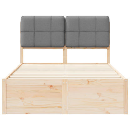 Letto con Testiera Rivestita Grigio chiaro 120 x 200 cm