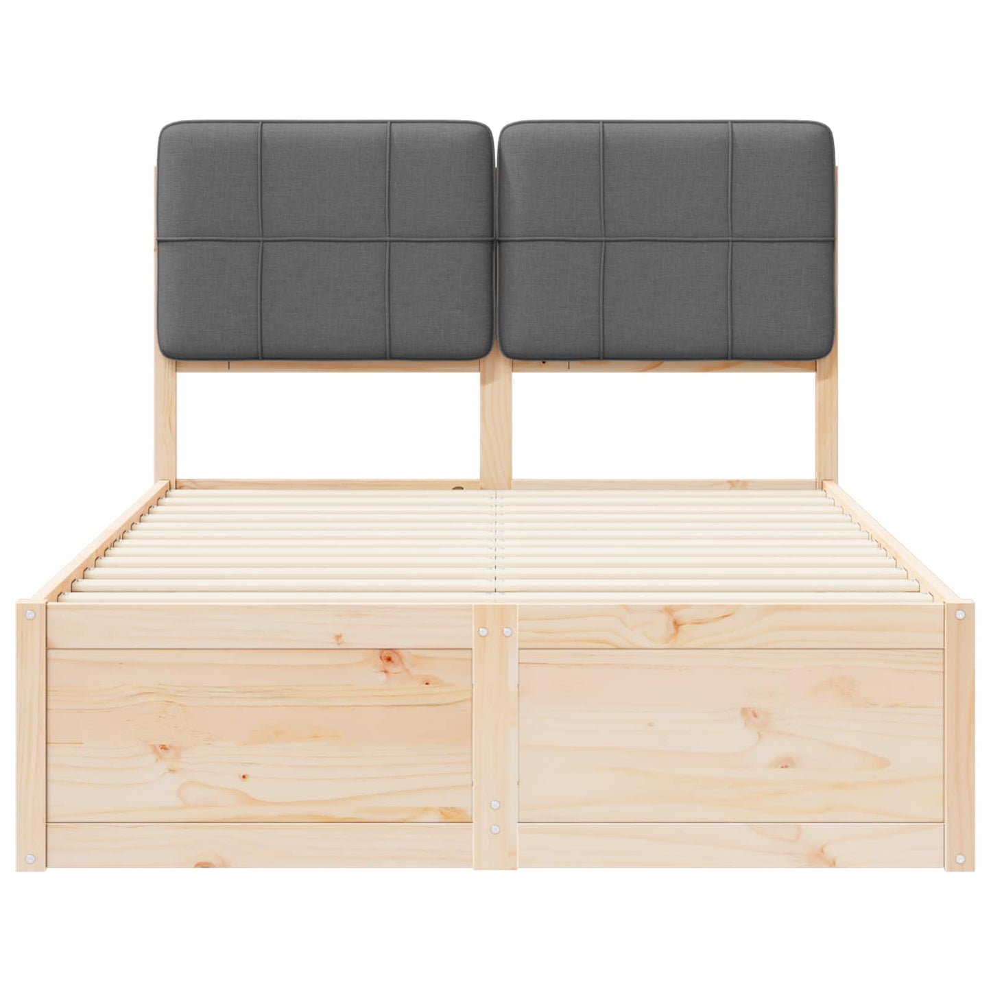 Letto con Testiera Rivestita Grigio scuro 120 x 200 cm