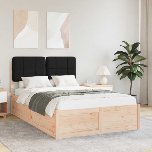 Letto con Testiera Rivestita Nero 120 x 200 cm Pino massello | homemem39