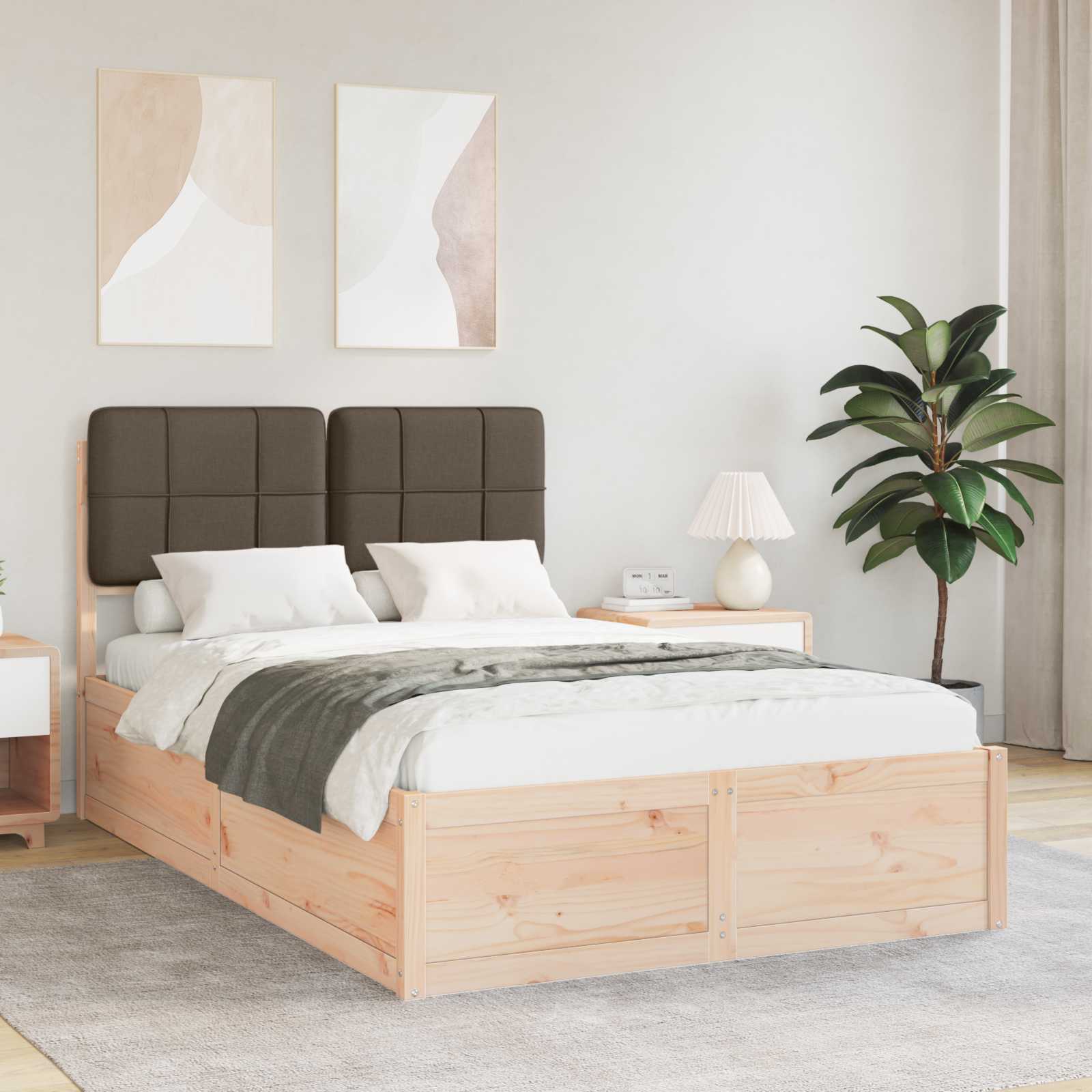 Letto con Testiera Rivestita Talpa 120 x 200 cm Pino massello | homemem39
