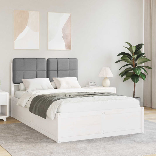 Letto con Testiera Rivestita Grigio chiaro 120 x 200 cm | homemem39