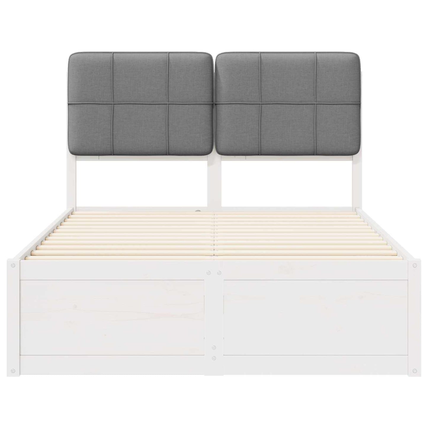 Letto con Testiera Rivestita Grigio chiaro 120 x 200 cm